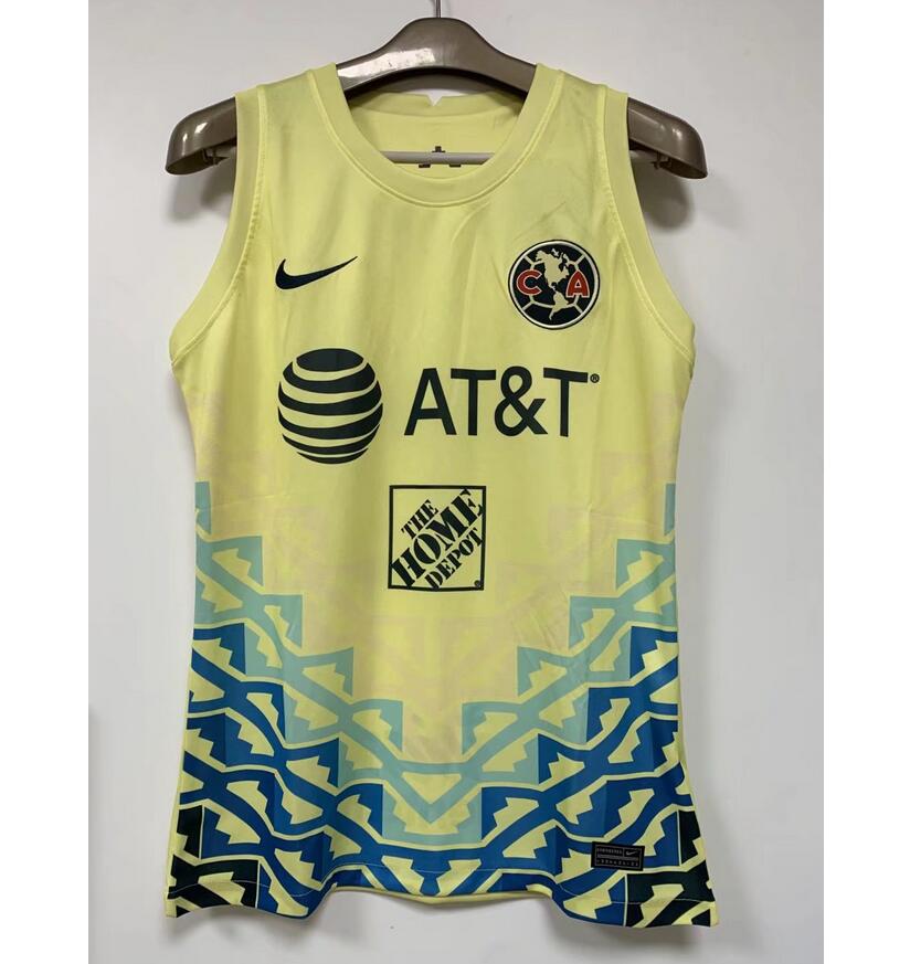 2021/22 Club América Yellow Blue Training Vest Soccer Shirt